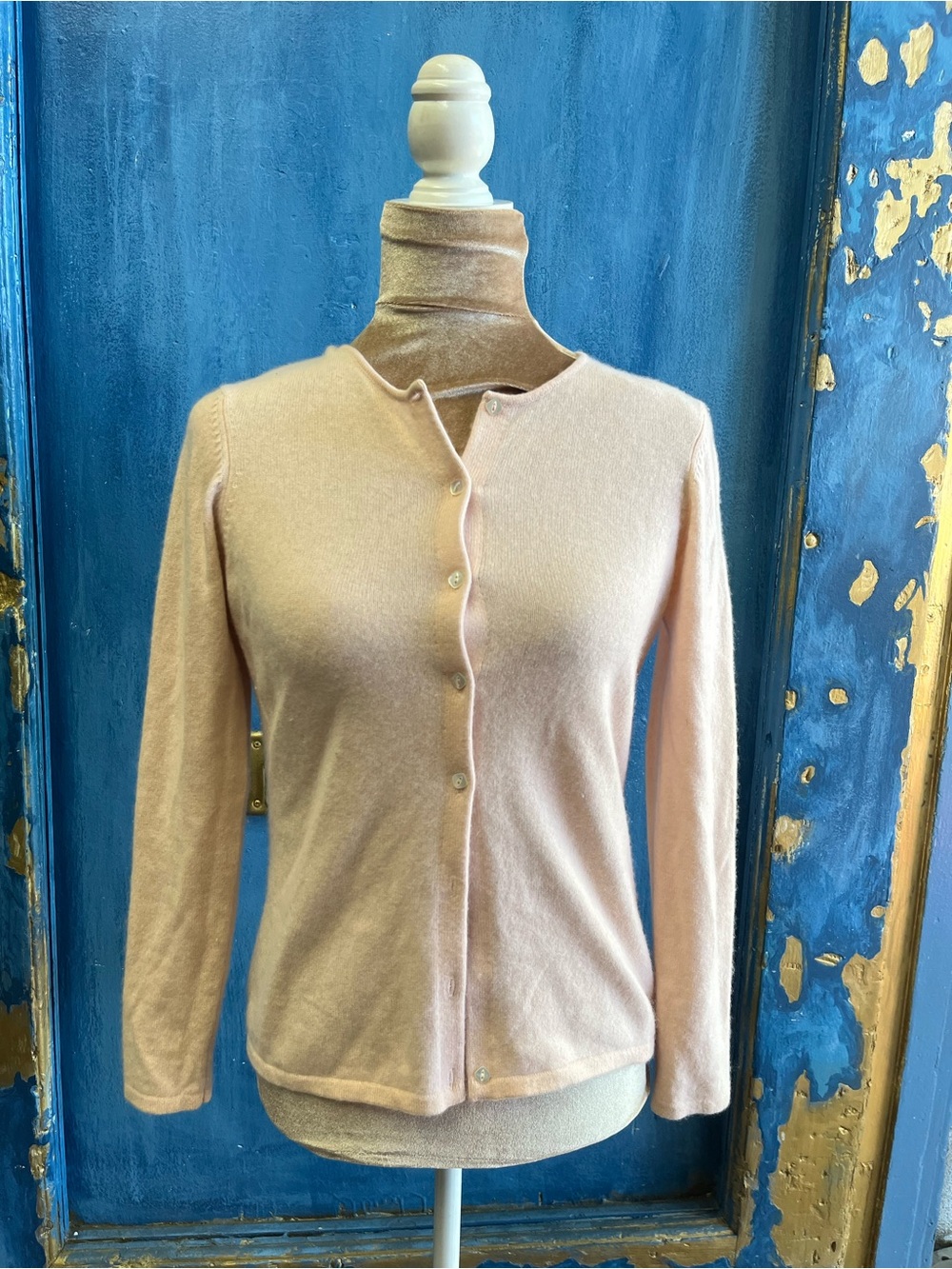 Classic Lightweight Pink Button-Front Cardigan
